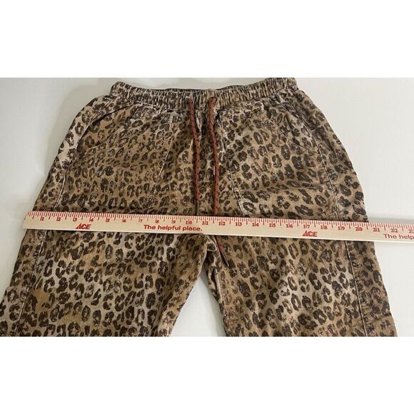 Anthropologie Pilcro Pants Sz XS The Cottage Corduroy Leopard Drawstring Pull on - Picture 11 of 13